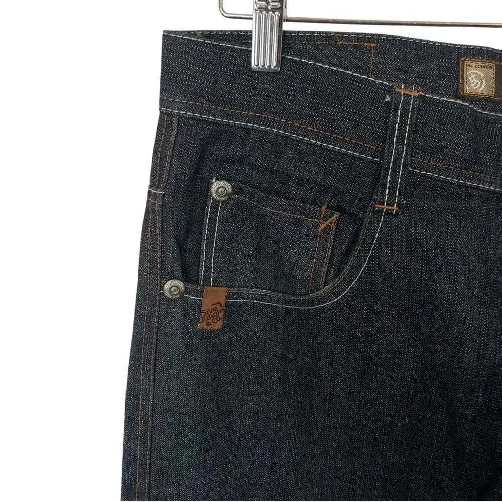 Streetwear Jeans 5ive Jungle High Rise Dark Wash Denim Straight Leg Structured